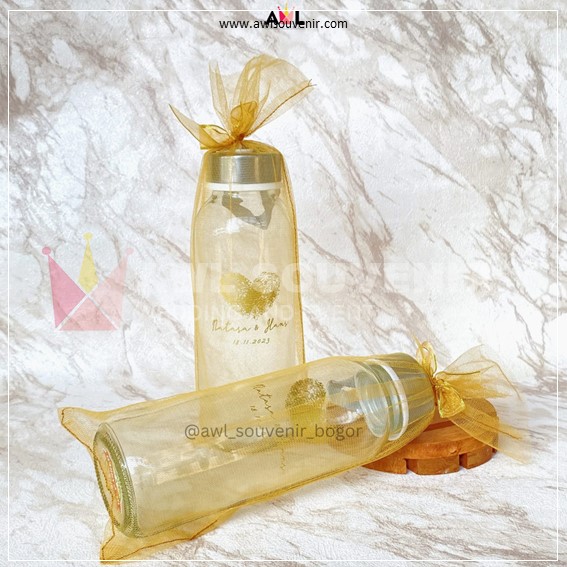 Jual Souvenir Pernikahan Bogor Botol Kaca/Tumbler Bening