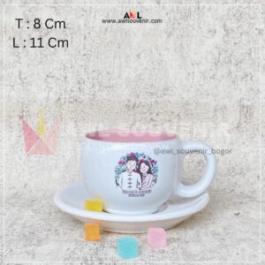 Jual Souvenir Pernikahan Bogor Mug Keramik Tea Saucher
