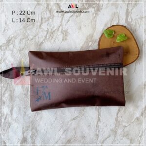 Jual Souvenir Pernikahan Bogor Pouch Micro saten Front Zipper